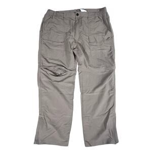 Bass Pro Shop Convertible‎ Zip Off Cargo Pants Mens XL 38 Green Nylon Fishing